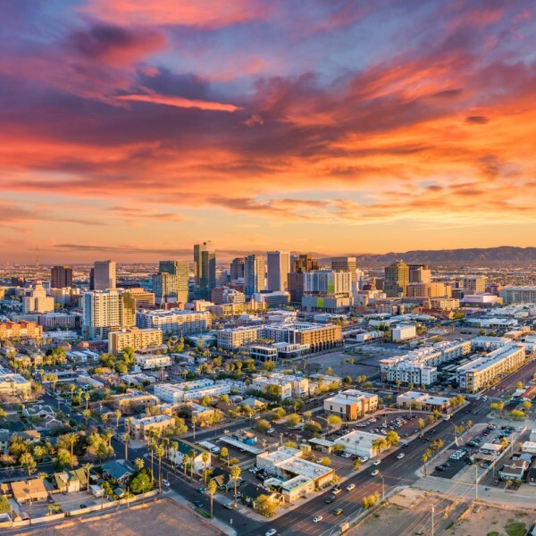 landscape of arizona at sunset
